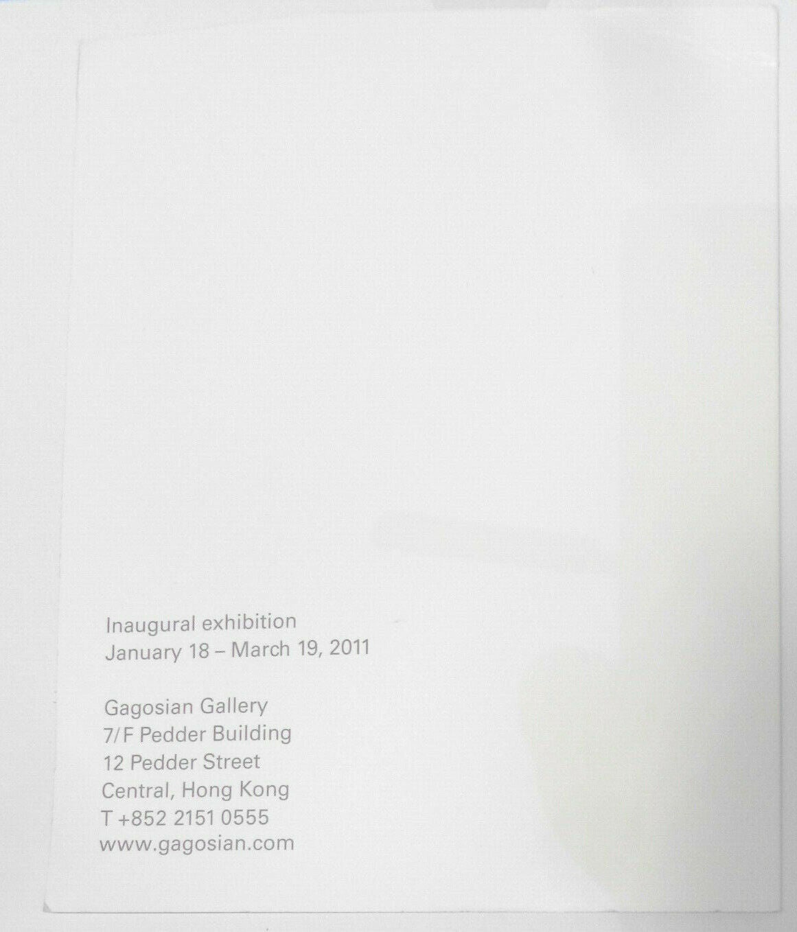 Damien Hirst: Forgotten Promises - Brochure - Inaugural Exhibition Gagosian 2011