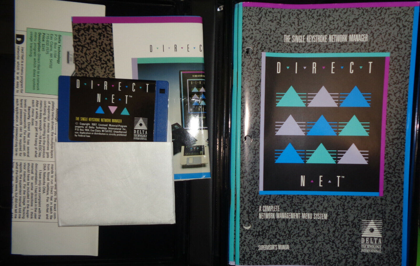 Direct Net: single keystroke network manager software, by Delta Technology 1987