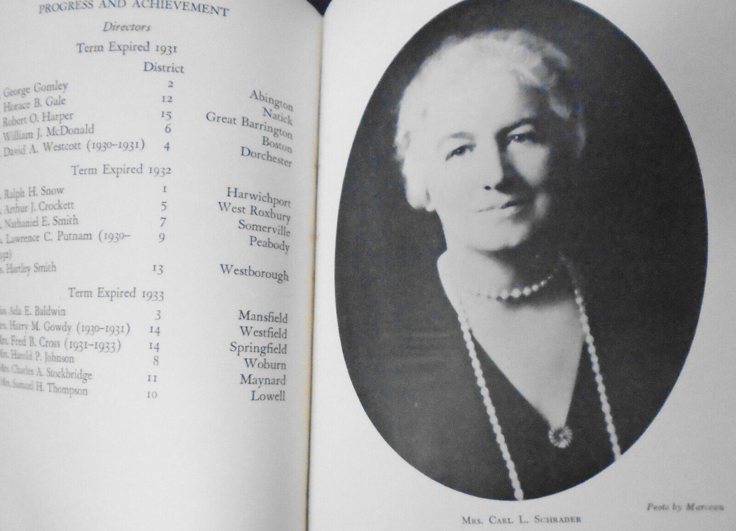 1932 Progress & Achievement - History of Mass. State Federation of Women's Clubs
