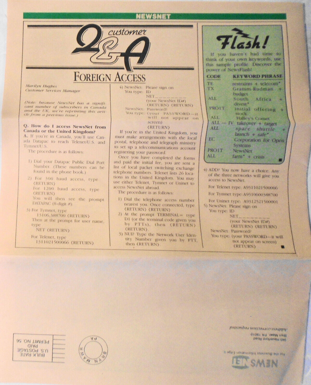 NewsNet Action Letter, 11 issues lot, 1985-1986. Electronic news service.