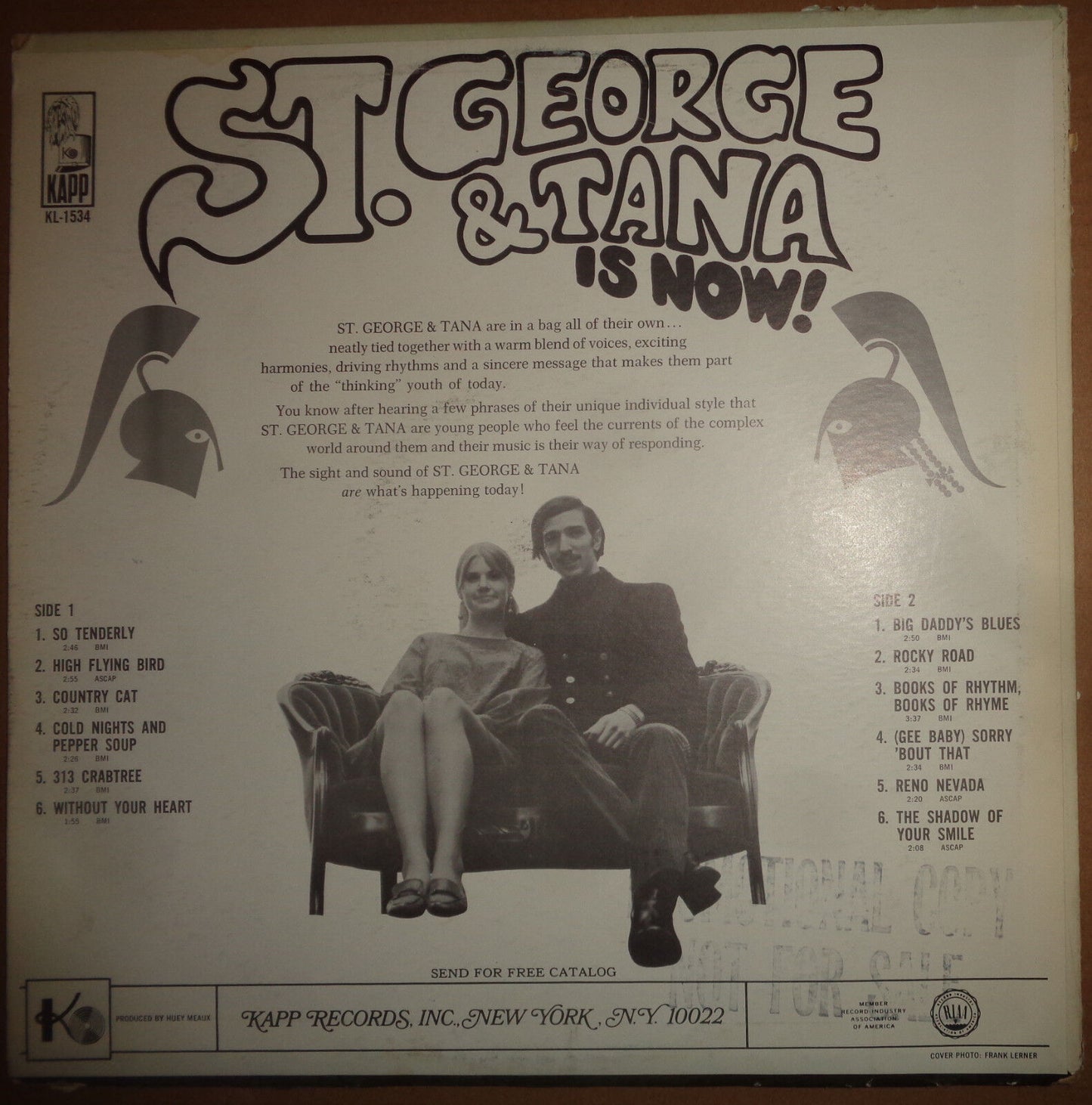 St George & Tana - Is Now - NM Vinyl KL-1534 White Label Promo MONO 1967