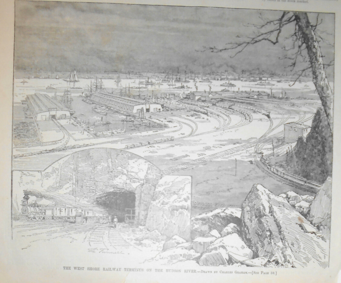 1884 - The West Shore Railway Terminus On The Hudson River, By Charles Graham
