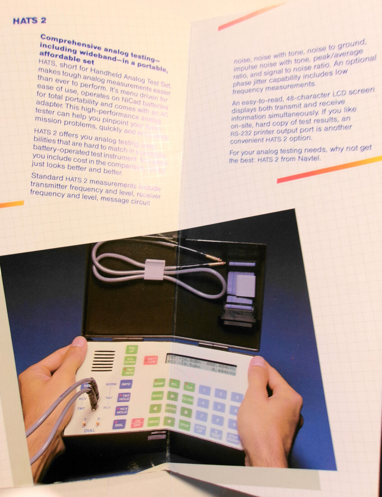 1986 Navtel portable analog data communications test equipment - Promo brochure