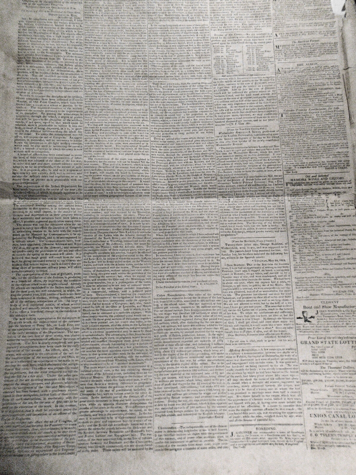 DAILY NATIONAL JOURNAL December 15, 1824 - from NY Gov DeWitt Clinton collection