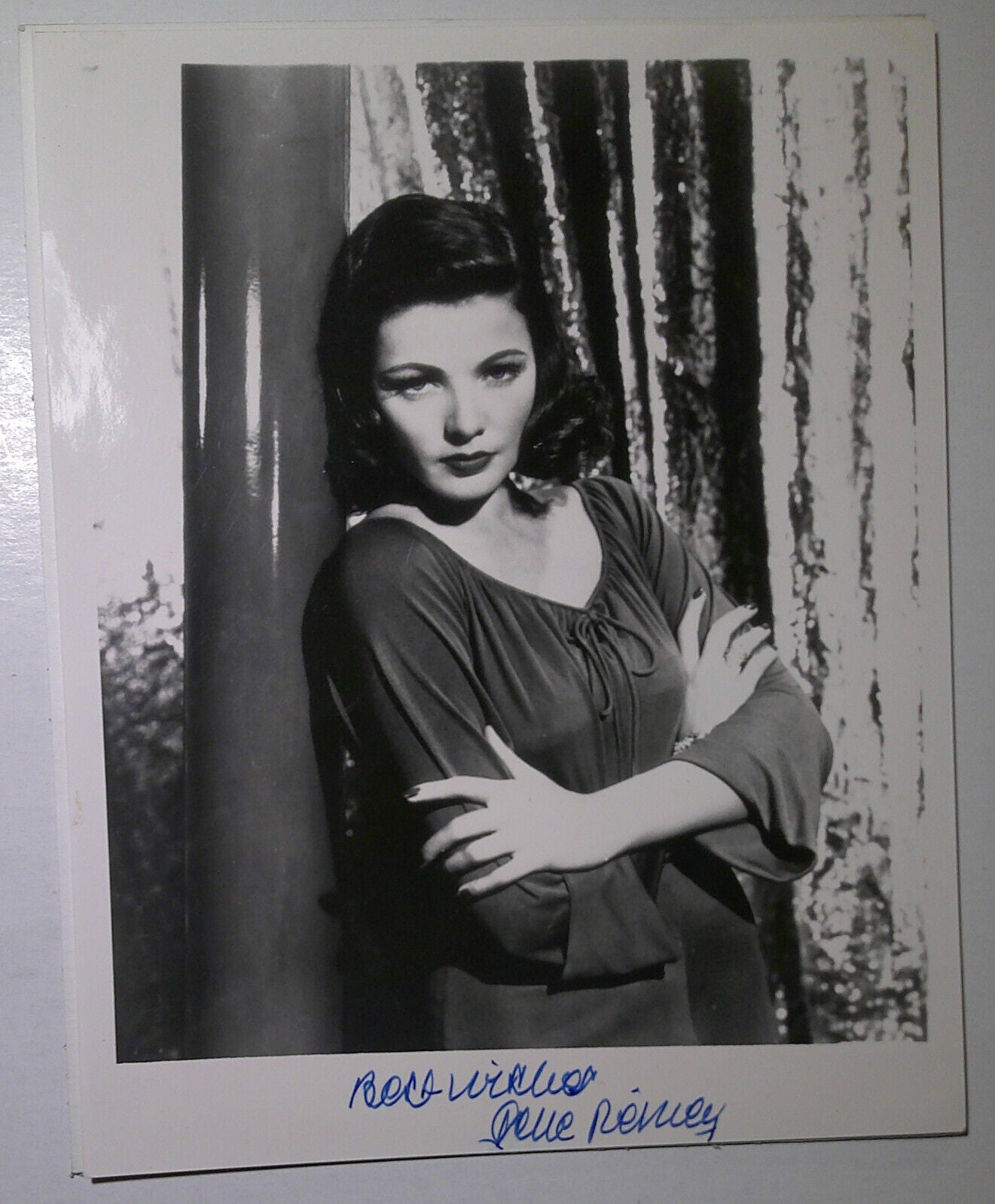 Vintage Gene Tierney Hand Signed Photo 8" x10 "