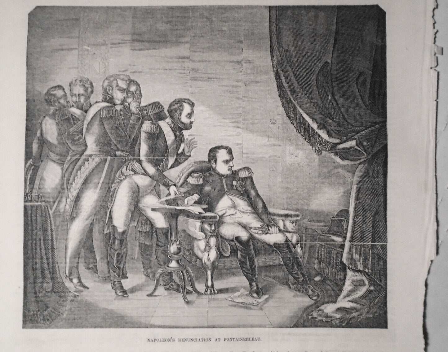 Napoleon's Renunciation At Fontainebleau - 1854 - Gleason's Pictorial original