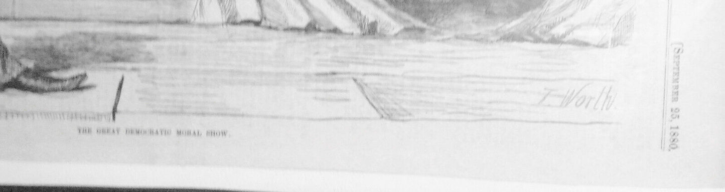 The Great Democratic Moral Show, by Thomas Worth - Harper's Weekly, 1880