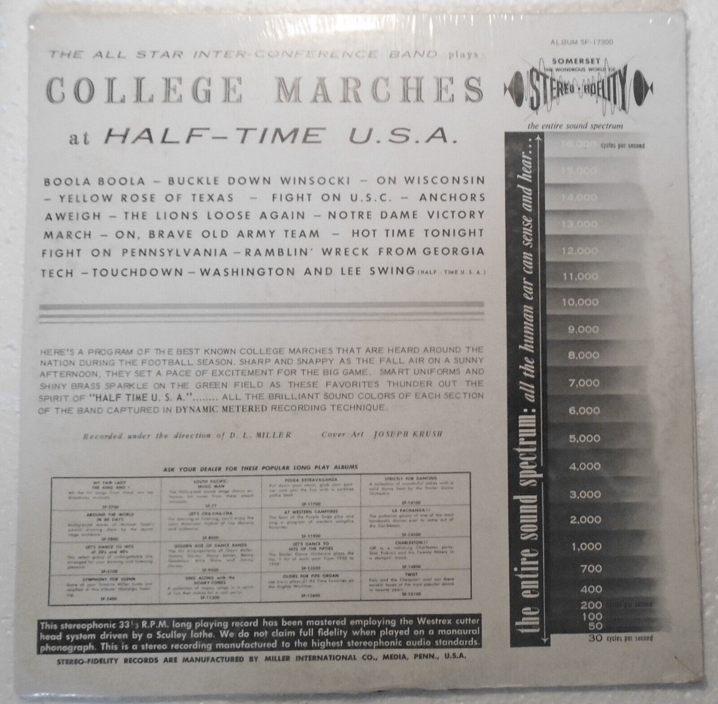 College Marches at Halftime USA, by The All Star Inter Conference Band LP -1963