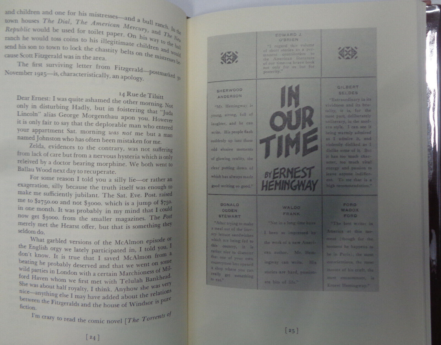 Scott and Ernest by Bruccoli First edition - The Fitzgerald Hemingway Friendship