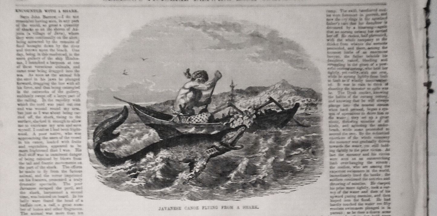 Gleason's Pictorial, May 20, 1854 - Salmon Fishing; Savannah Steamer; Oldtown ME