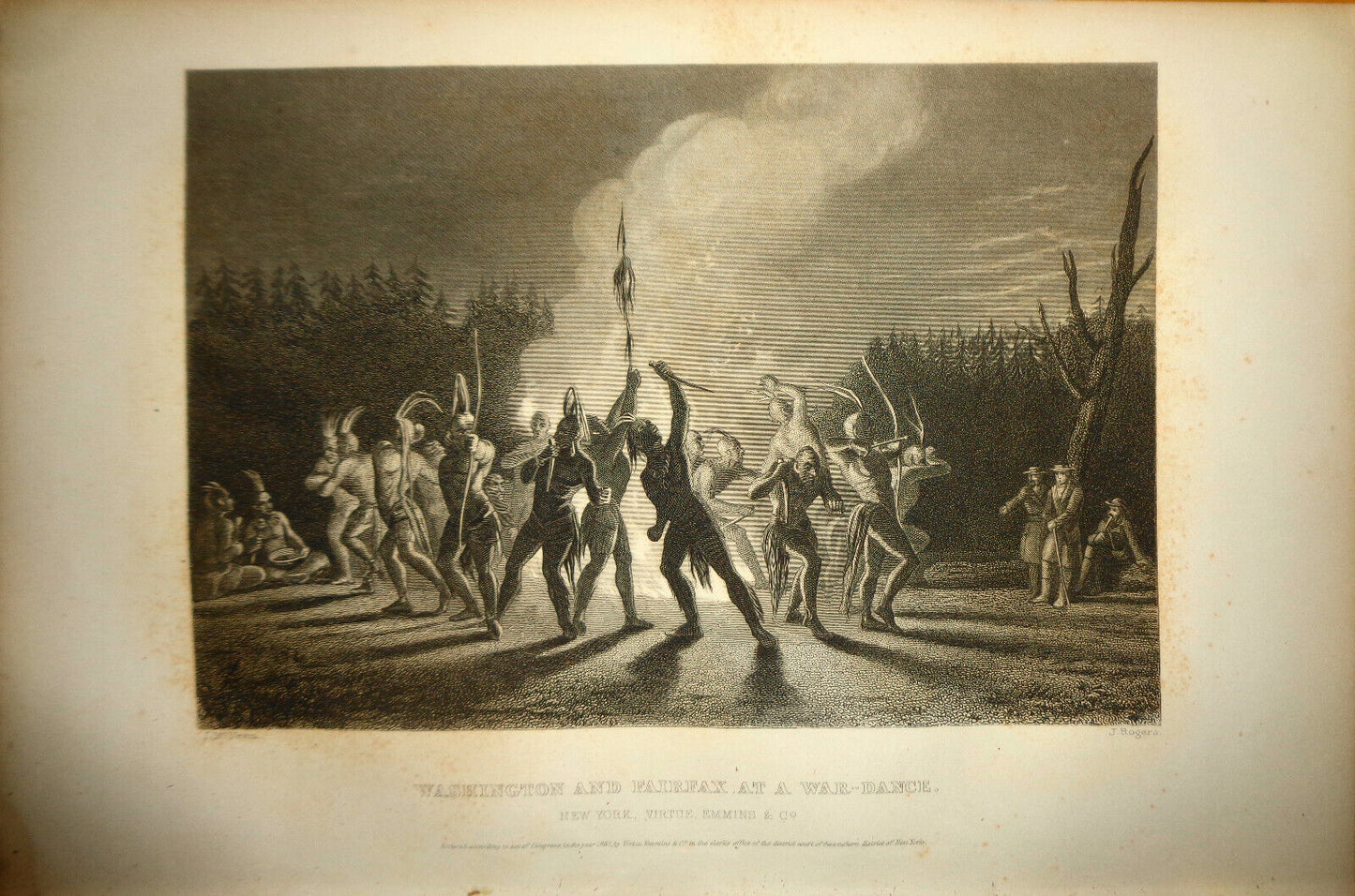 1860 Washington and Fairfax at a war-dance - Original print