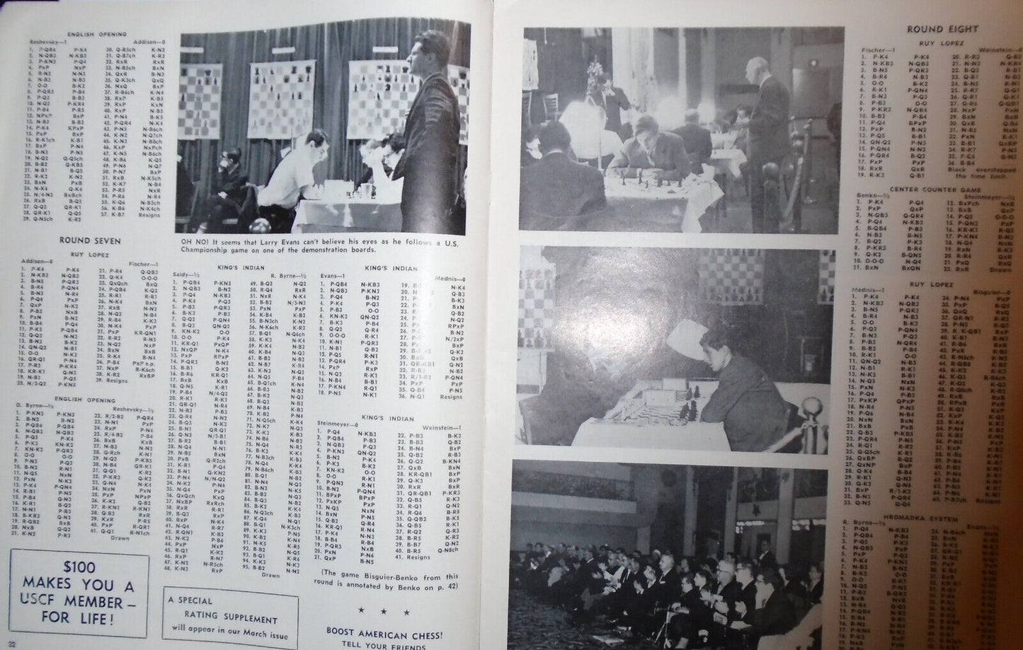 Chess Life, Feb 1964 : Bobby Fischer photos and analysis; computer chess, etc.