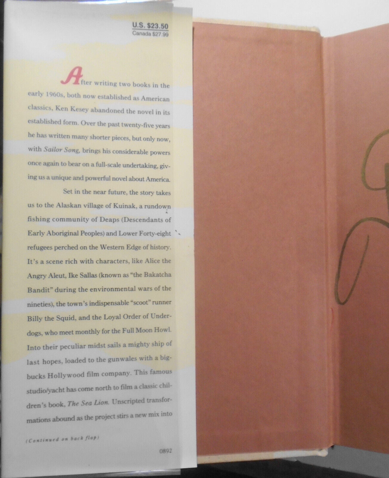 Ken Kesey : Sailor Song - Signed First Edition 1992. First Printing. Fine/Fine.