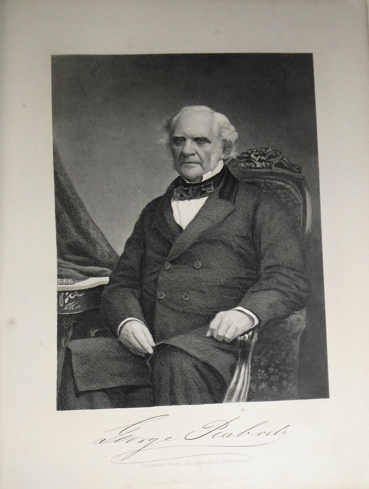 George Peabody - steel engraving - 1876 - Duyckinck Internationale Gallerie
