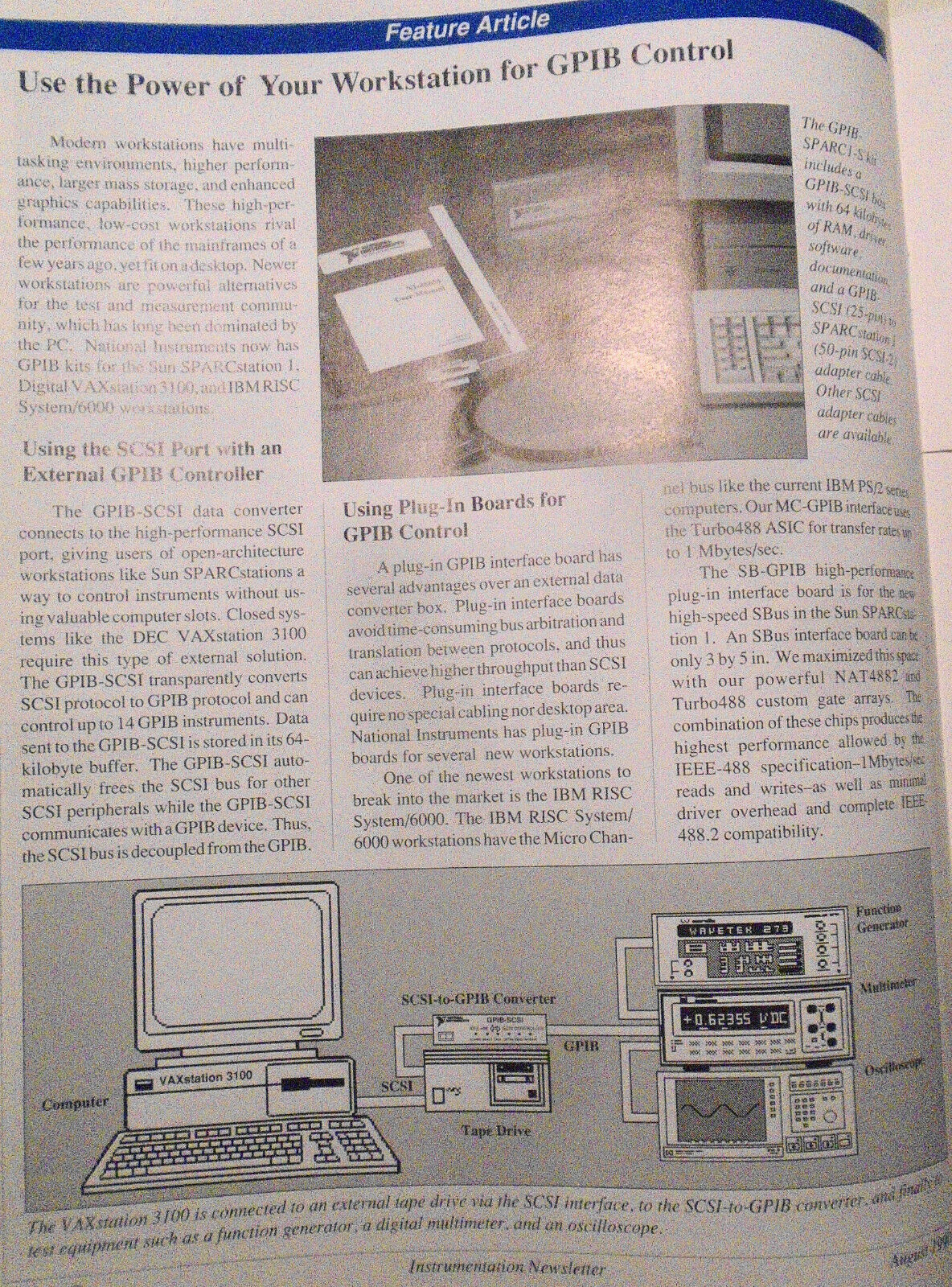 Instrumentation Newsletter, by National Instruments - August 1990, Vol. 2, N. 3