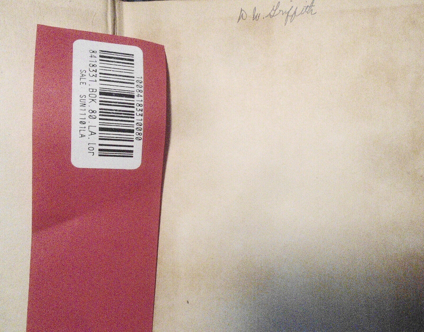 D. W. Griffith SIGNED book - Arachne & Story of My Life, by George Ebers