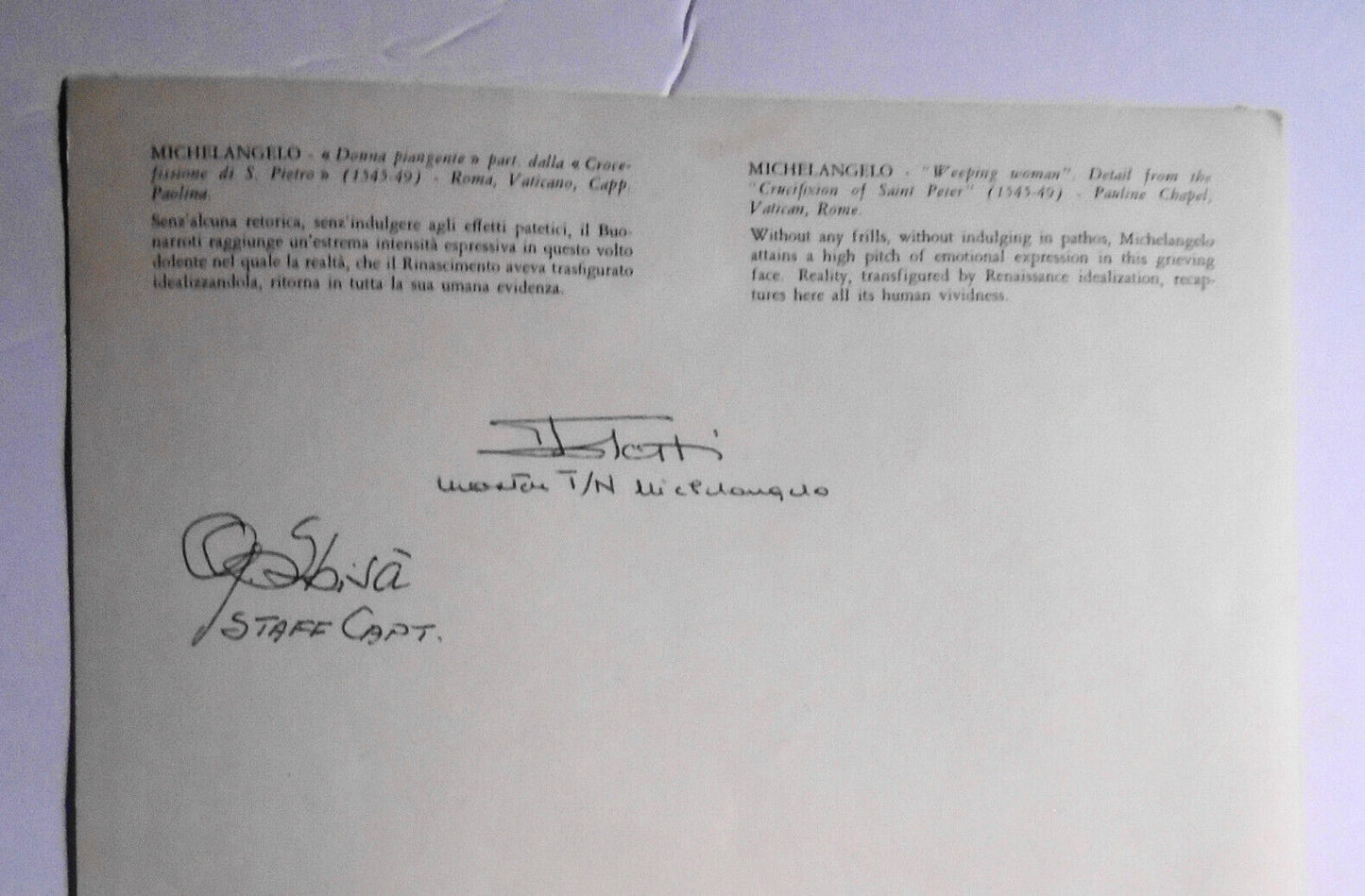 1966 Italian Cruise Ship Menu.