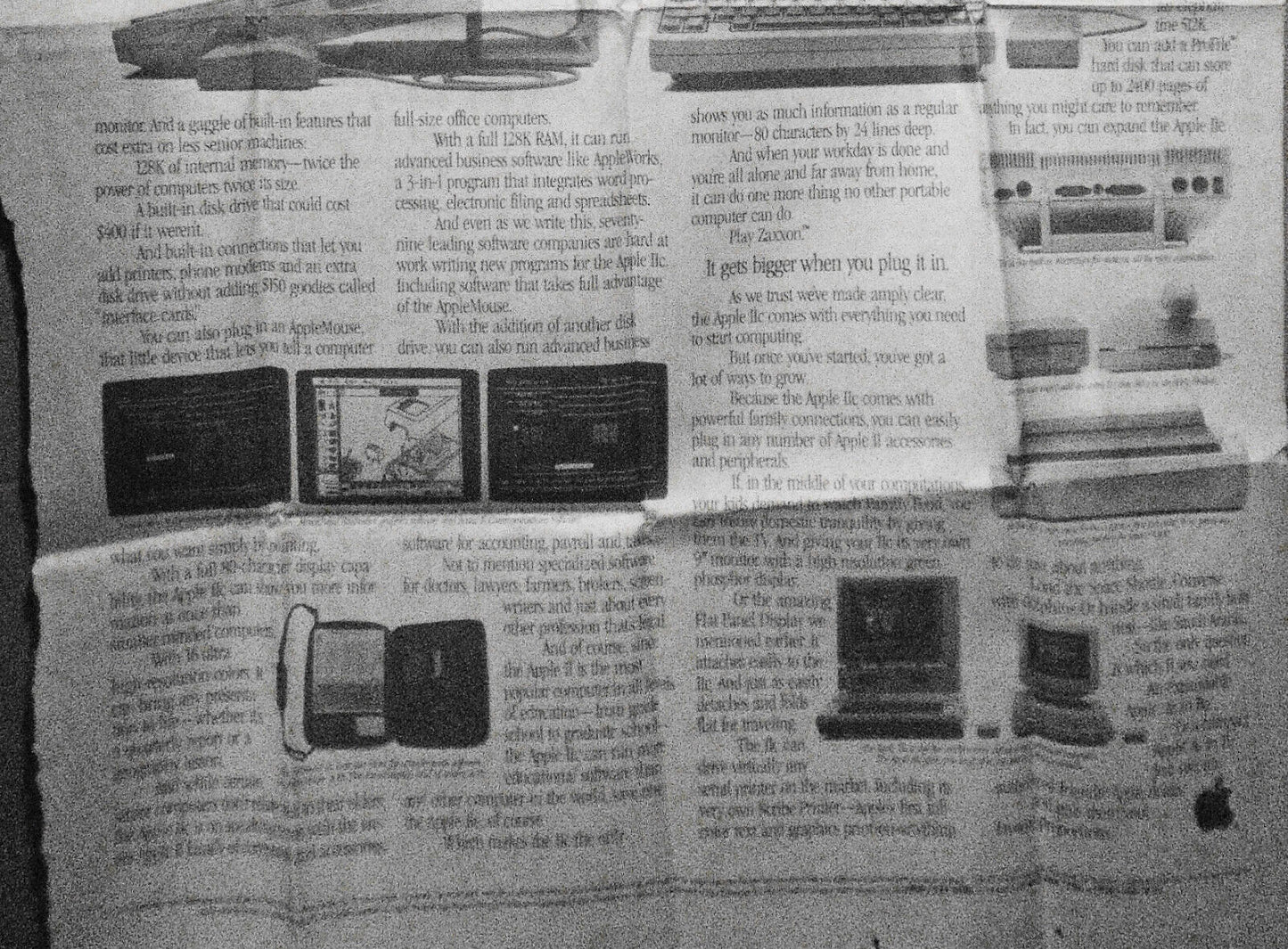 Apple announces the IIc computer; ad in The Wall Street Journal, April 30, 1984.