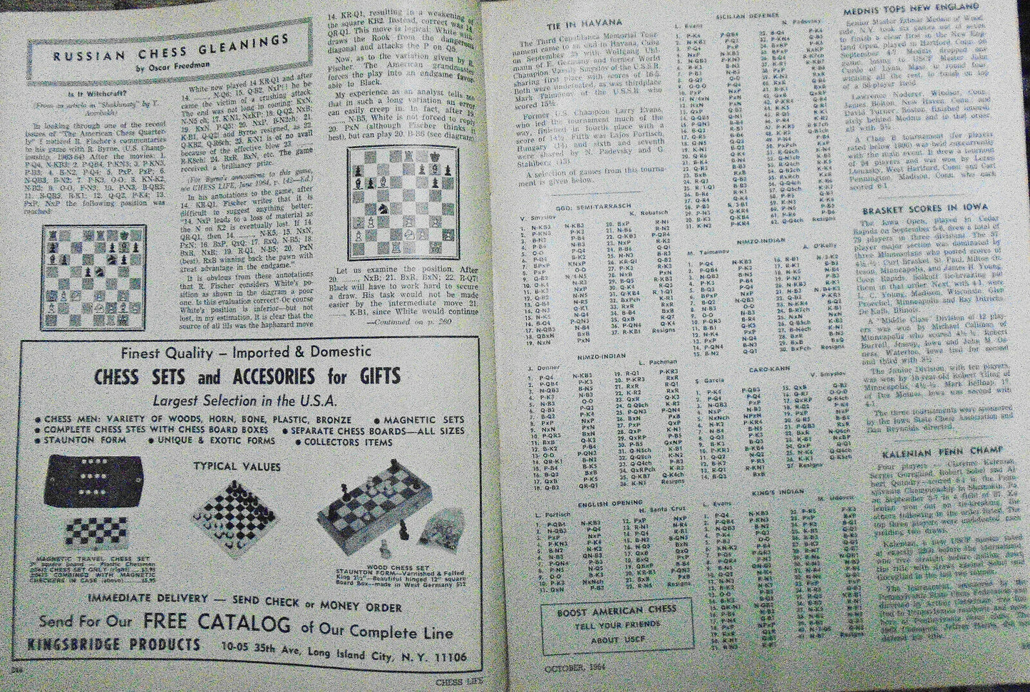 Chess Life, October 1964. Chess for Giants...