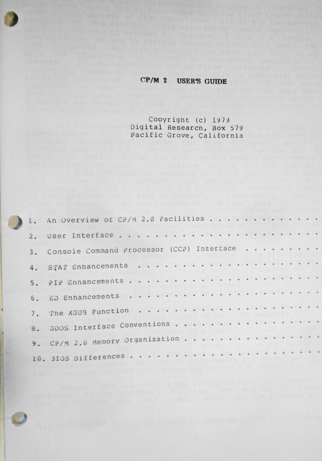 Digital Research CP/M 2 User's Guide, 1979.