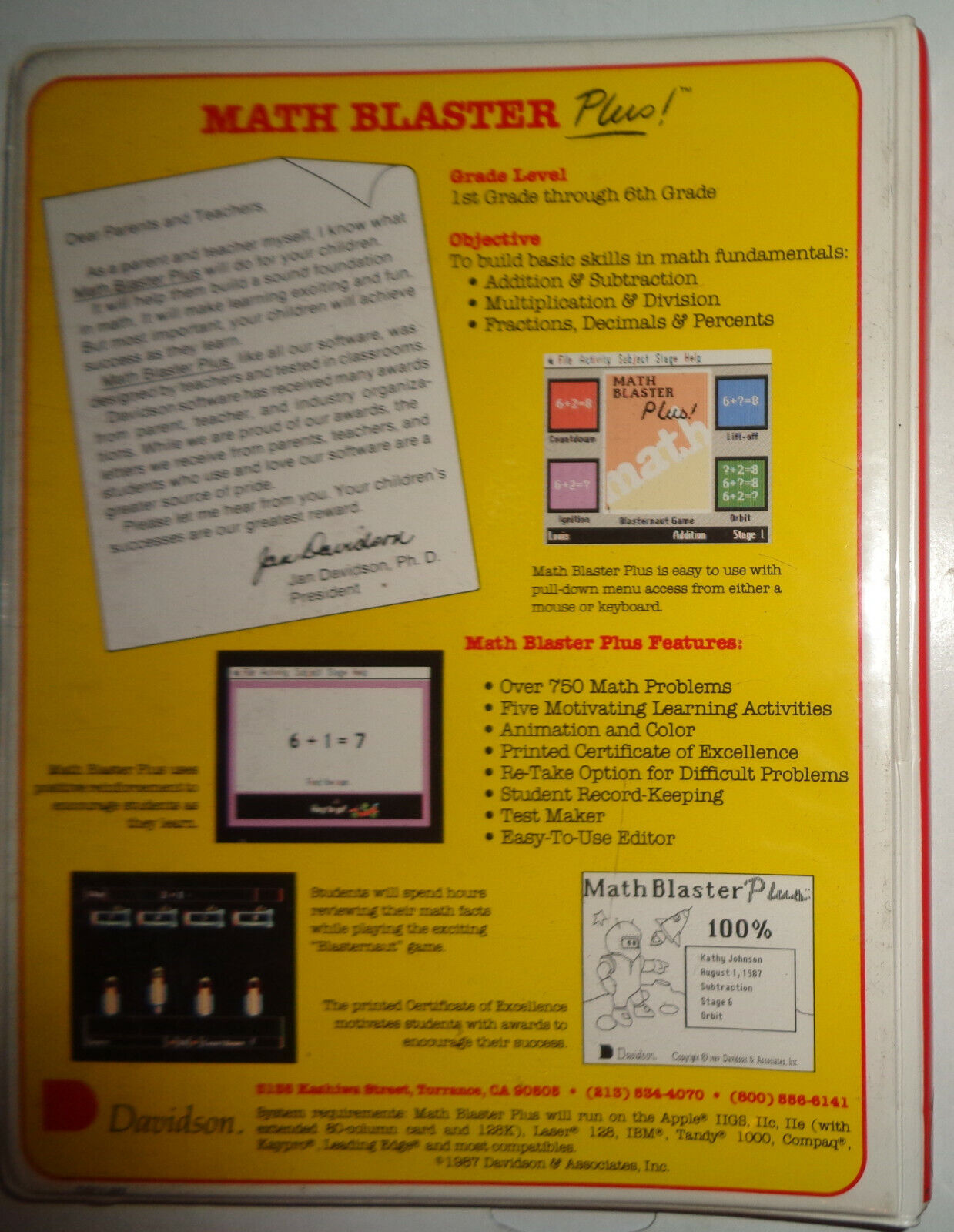 Math blaster plus! - 1987, for IBM PC - Unused