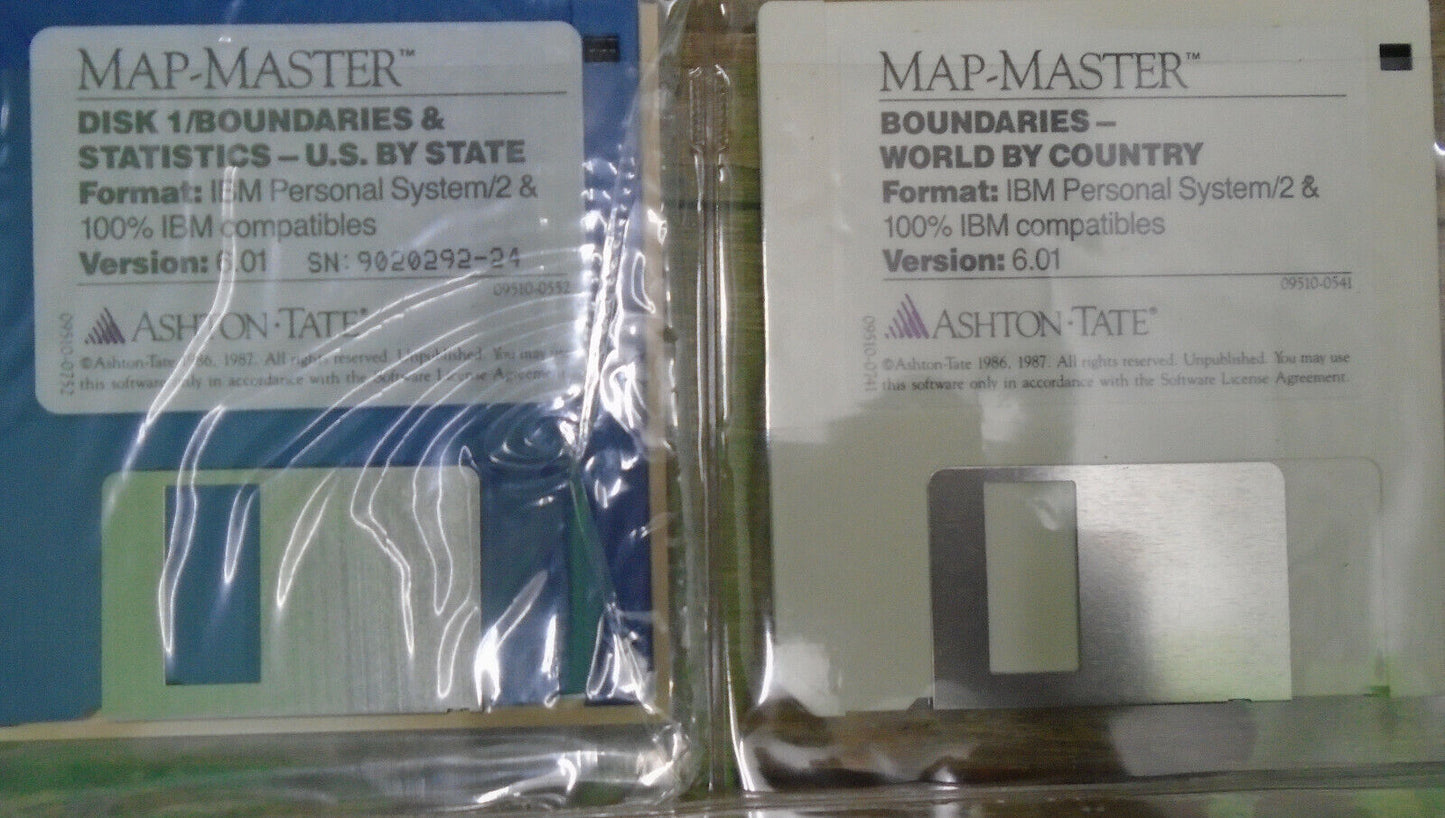 Ashton-Tate MAP-MASTER, Ver 6.01 - 1987 - PS/2 & IBM compatibles 3 1/2" unused