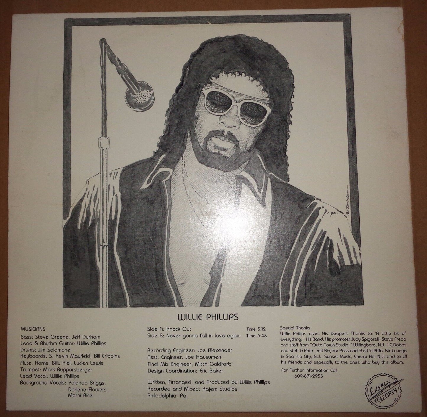 SIGNED WILLIE PHILLIPS "KNOCK OUT" LP- RARE BOOGIE FUNK VINYL RECORD