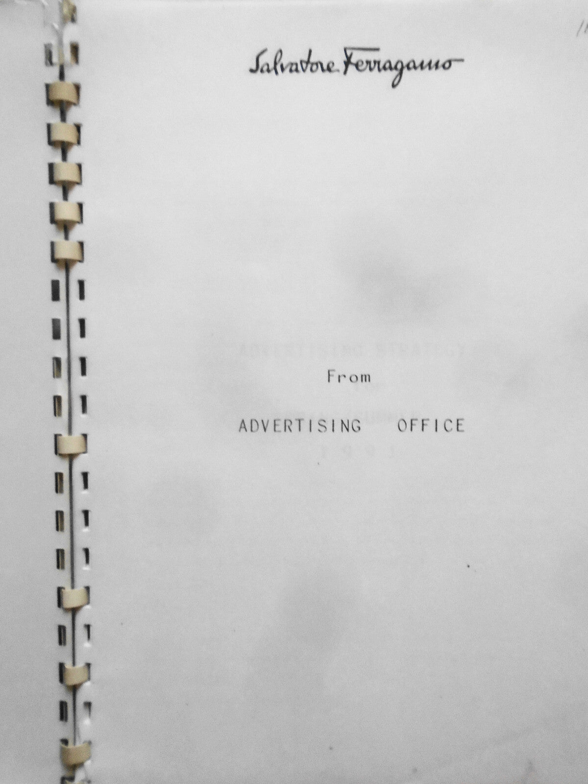Salvatore Ferragamo Advertising Strategy for Spring/Summer 1991. With photos/ads
