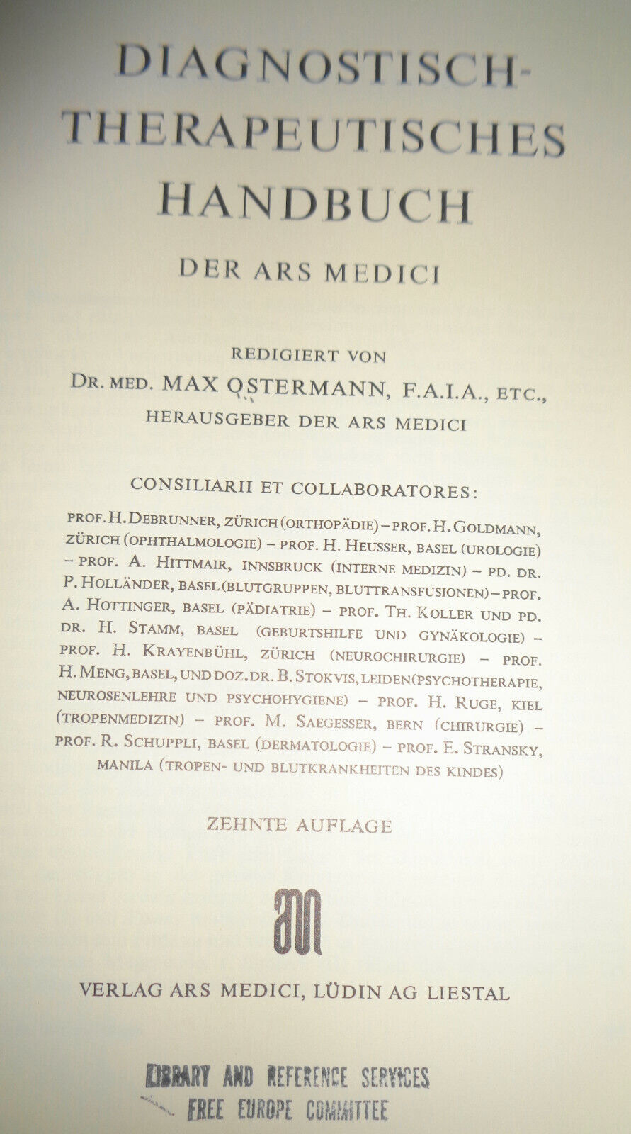 Diagnostisch-therapeutisches Handbuch der Ars medici by Max Ostermann. 2-Vol set
