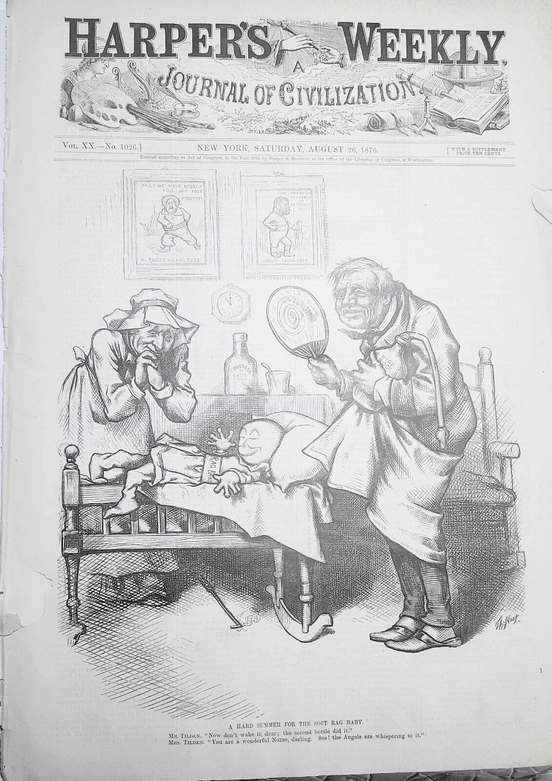 A Hard Summer for the Soft Rag Baby, by Thomas Nast - Harper's Weekly, 1876