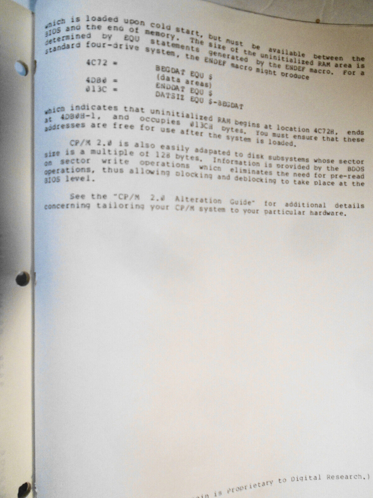 Digital Research CP/M 2 User's Guide, 1979.