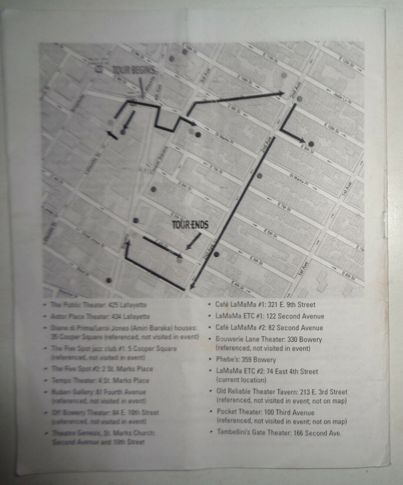 Off Stage - The East Village Fragments - Souvenir Program, June 14 - 30, 2007