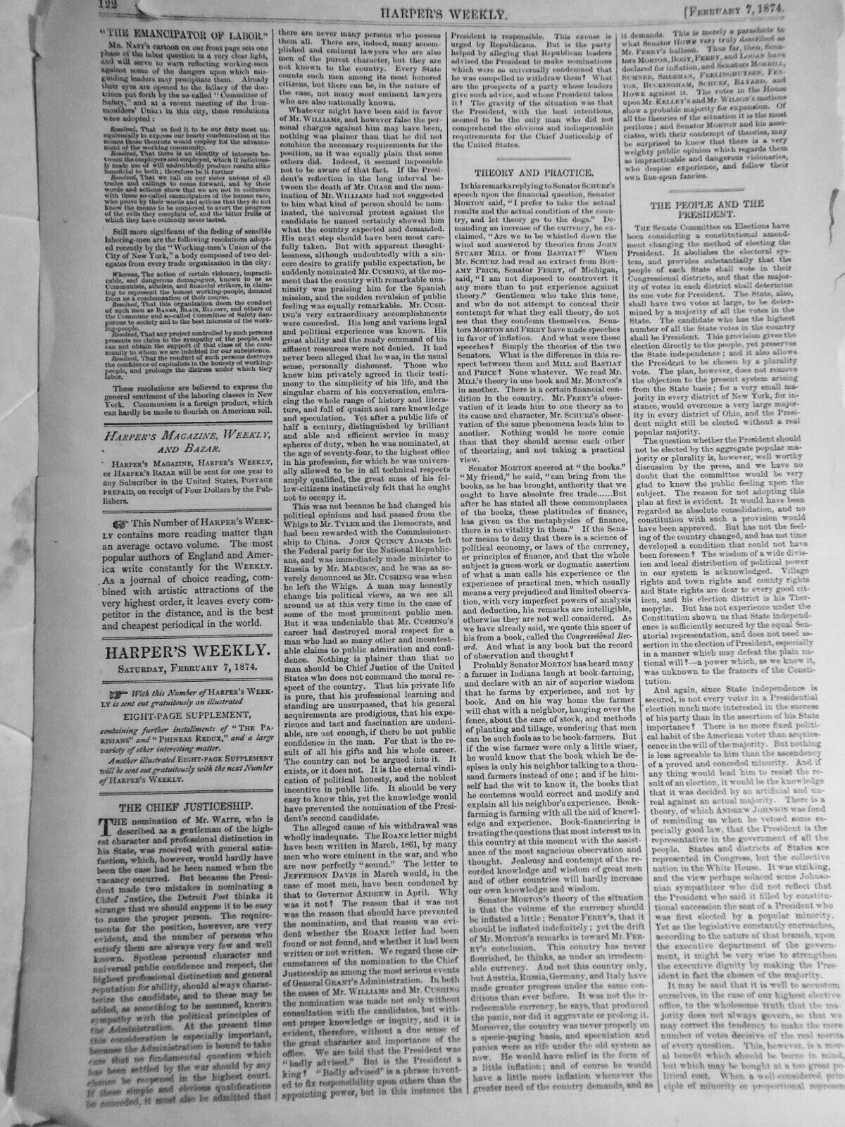 The Emancipator Of Labor And The Honest Working-People, by Thomas Nast. 1874