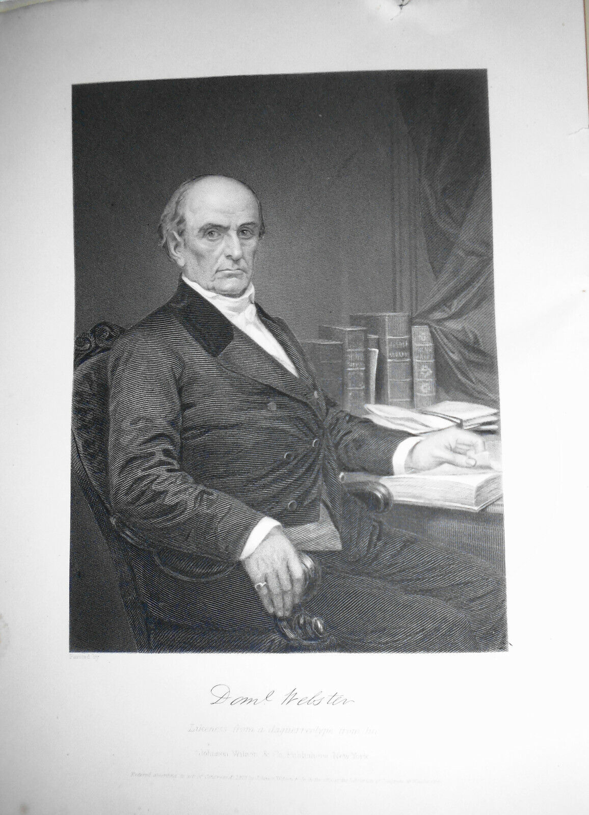 Daniel Webster - steel engraving - 1876 - Duyckinck Internationale Gallerie