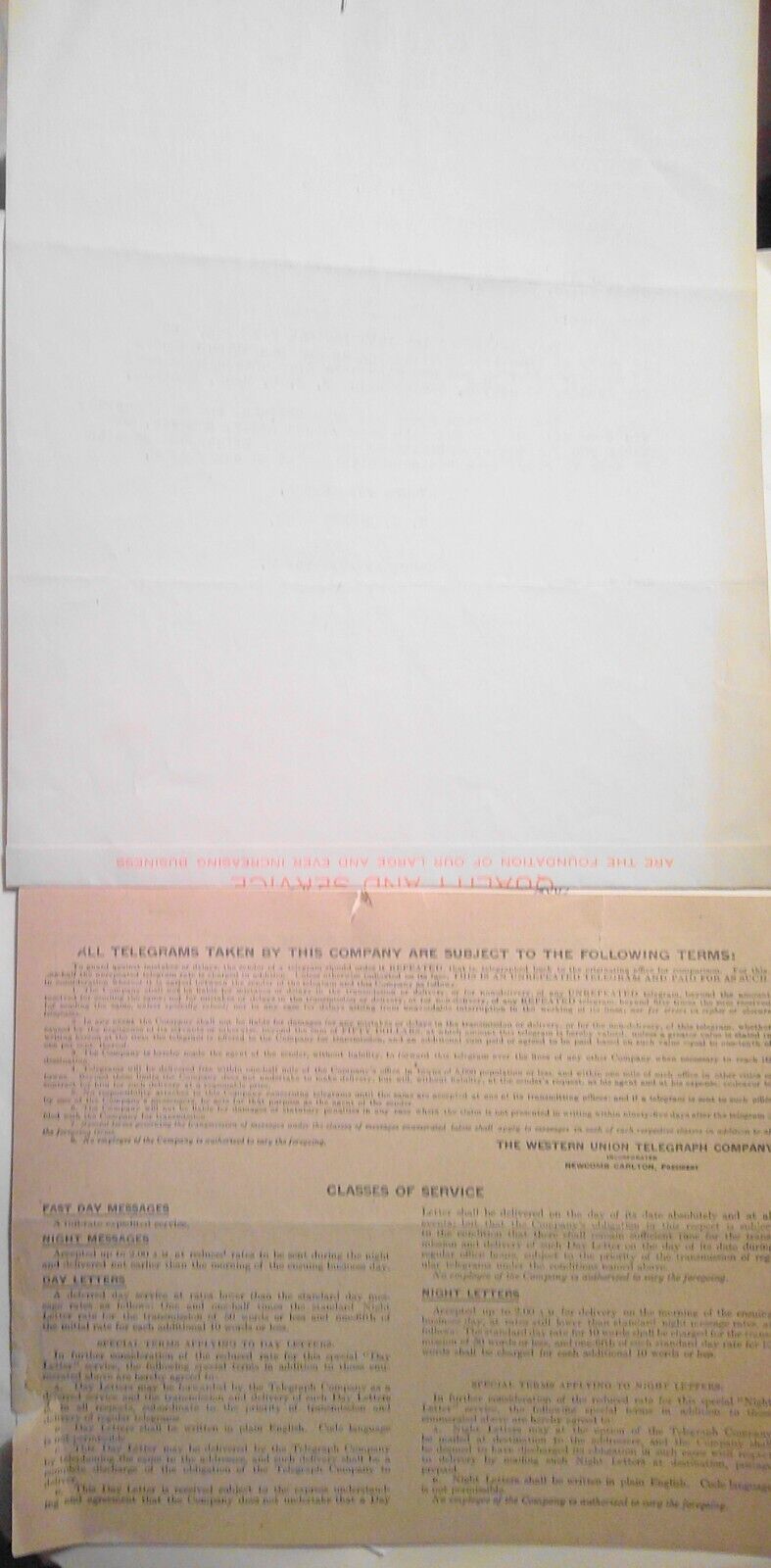 1917 C. R. Garner & Co Amarillo Texas - Wartime quotation with telegram & letter