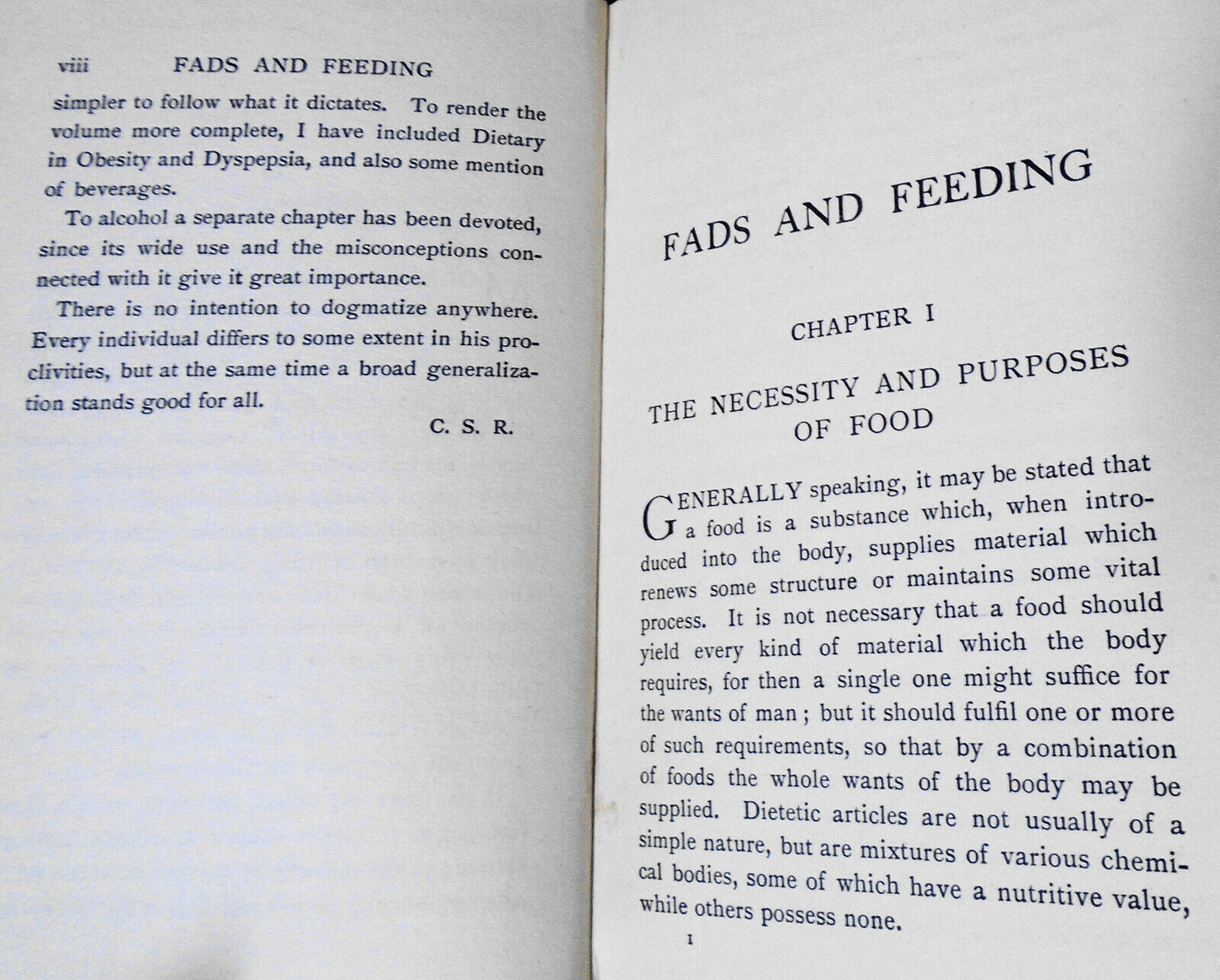 Fads And Feeding, by C. Stanford Read. First Edition, 1909