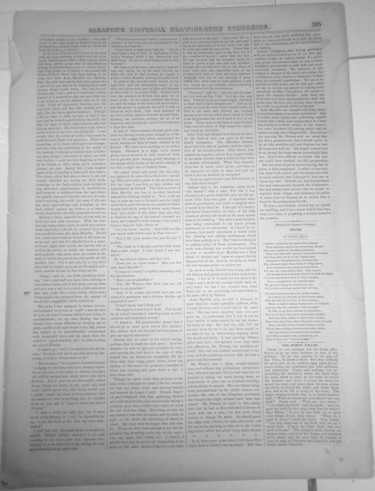 A Slave Felucca on the coast of Africa - Gleason's June, 1852 - Story & Print