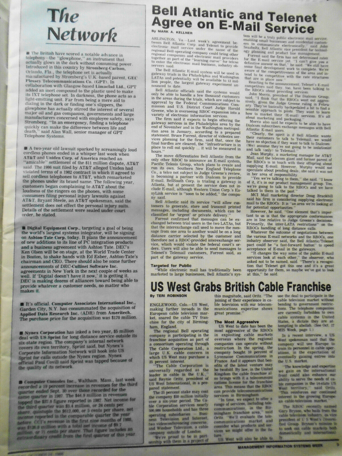 MIS Week, October 2, 1988