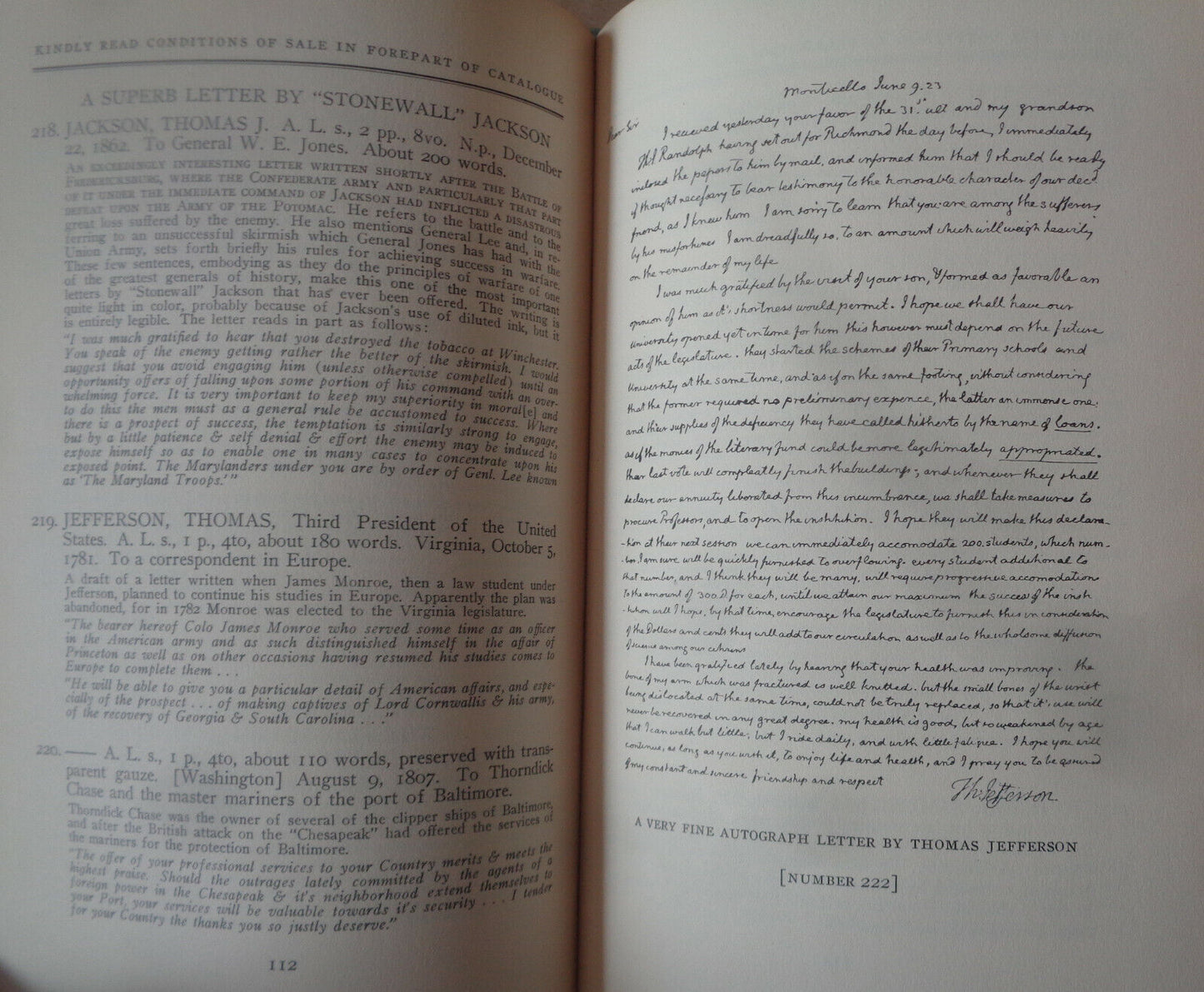 IMPORTANT HISTORICAL & LITERARY AUTOGRAPHS AND MANUSCRIPTS J Percy Sabin 1936