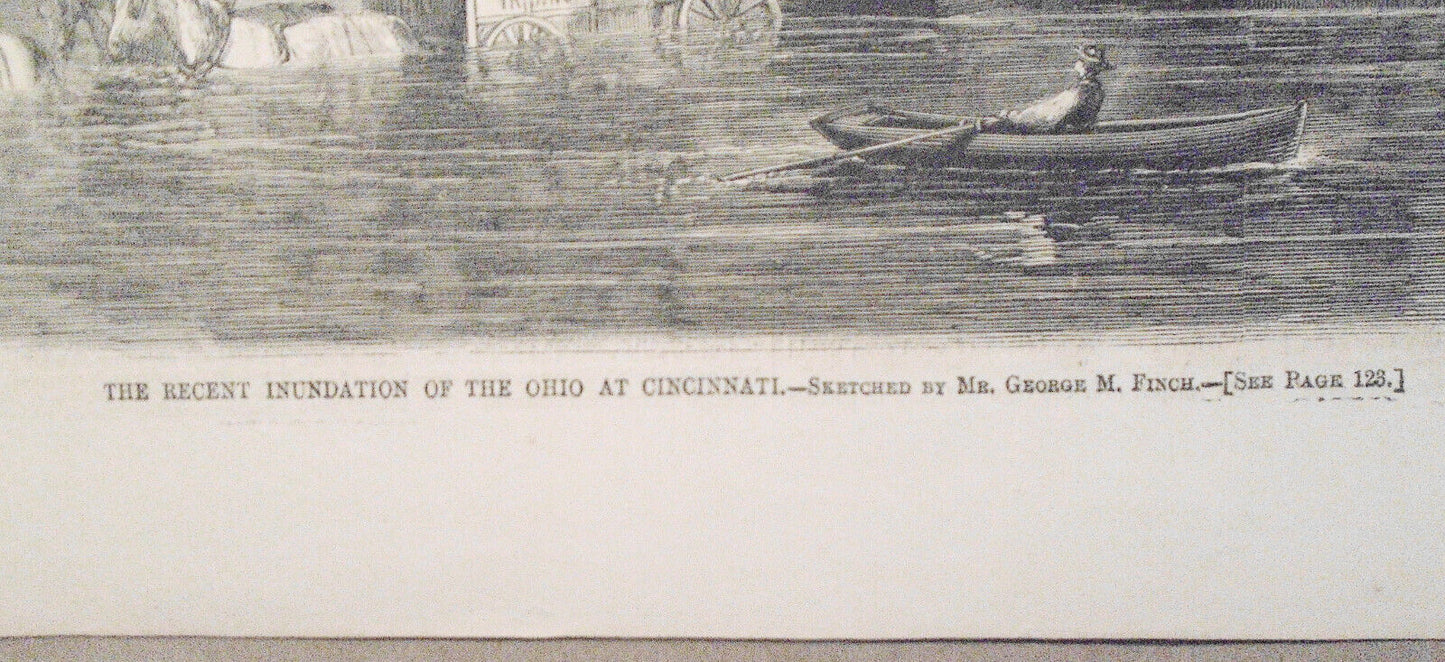 The Recent Inundation Of The Ohio At Cincinnati. Harper's Weekly, Feb 22, 1862.
