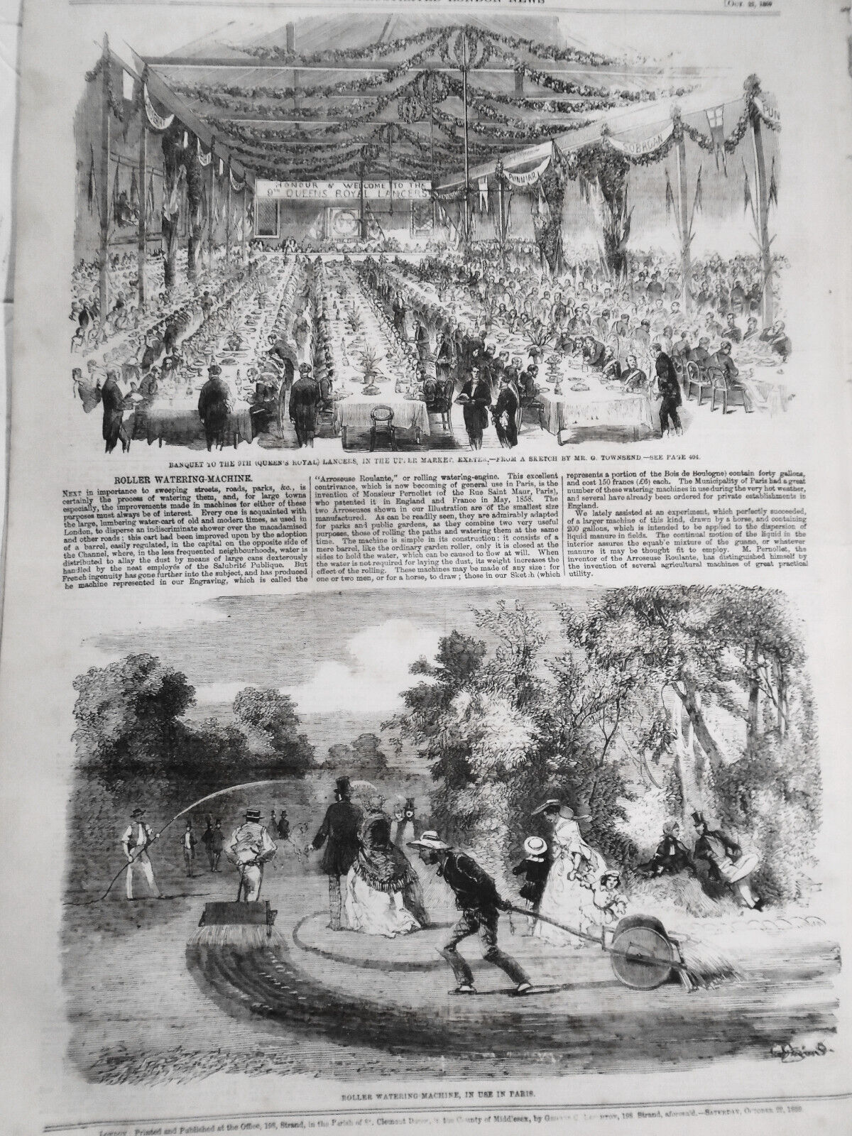 The Illustrated London News, October 22, 1859. Great Eastern; Glasgow Waterworks