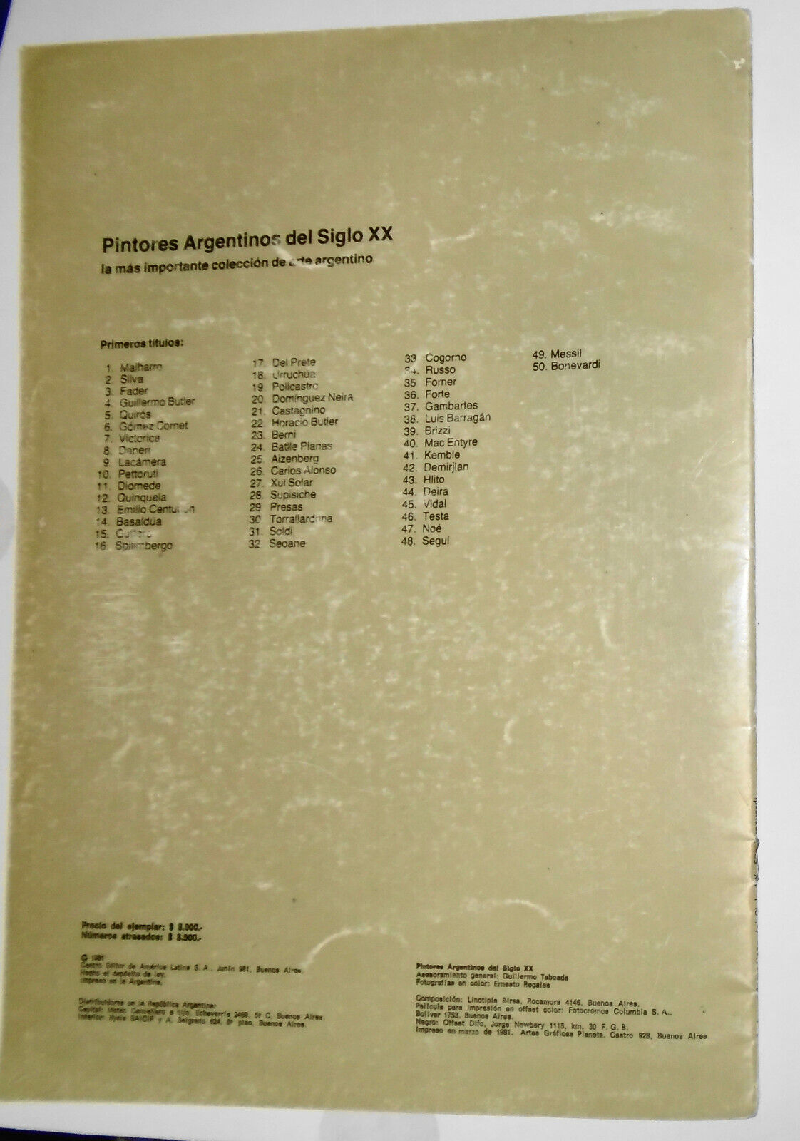 BONEVARDI : Pintores Argentinos del Siglo XX, 50. 1981.