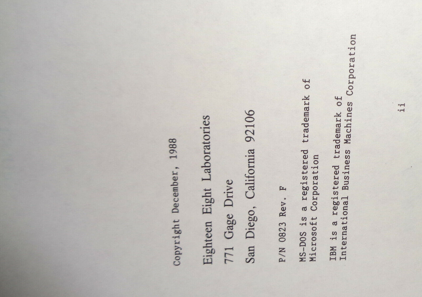 Reference Manual For PL Series Processors - 1988 - Eighteen Eight Laboratories