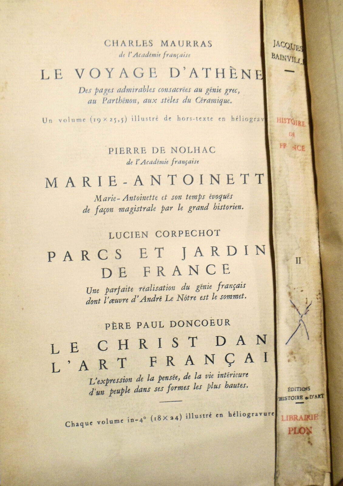 Jacques Bainville HISTOIRE DE FRANCE Volumes 1 & 2, 1941
