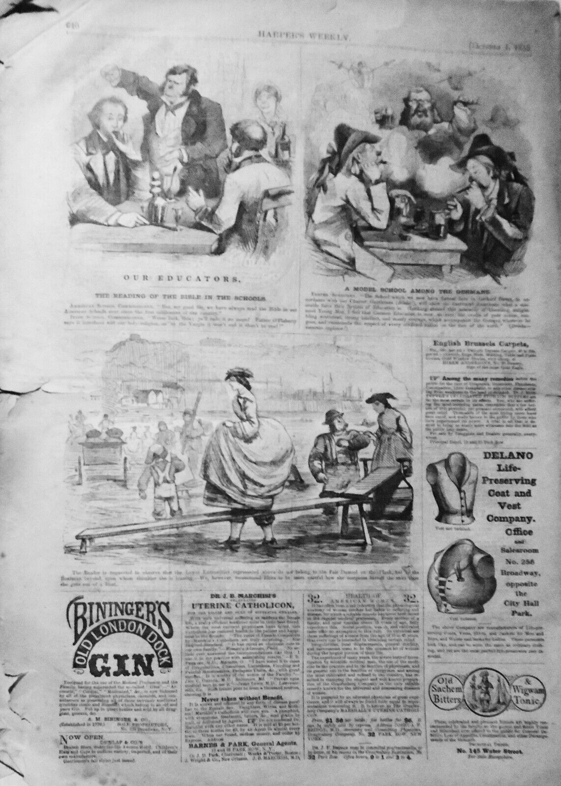 Harper's Weekly October 1, 1877 - Fifth Ave. Hotel; Iron Steamship Champion etc