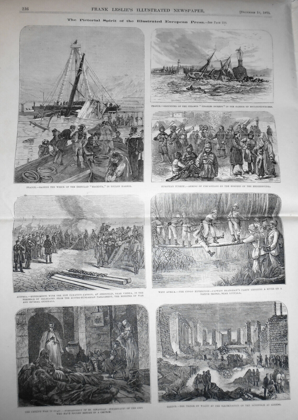 Frank Leslie's Illustrated Newspaper Dec 18, 1875 - Tweed's Escape, Evangelists