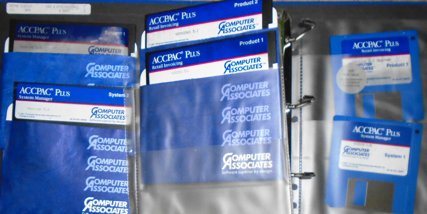 ACCPAC Plus by Computer Associates - GL, AR, AP, Payroll, Graphics... 1988 NEW