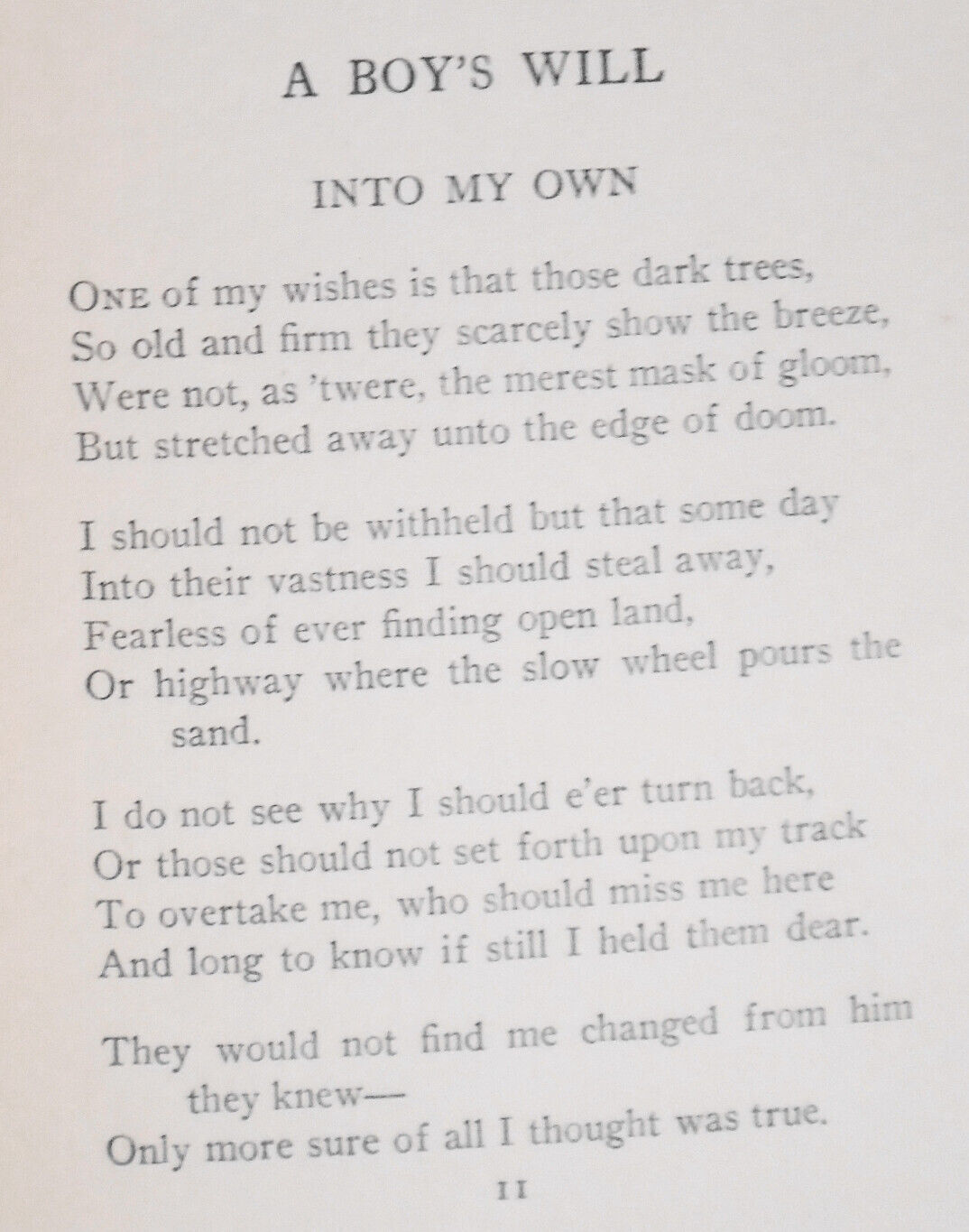 Robert Frost : A Boy's Will. First Edition, 1915.