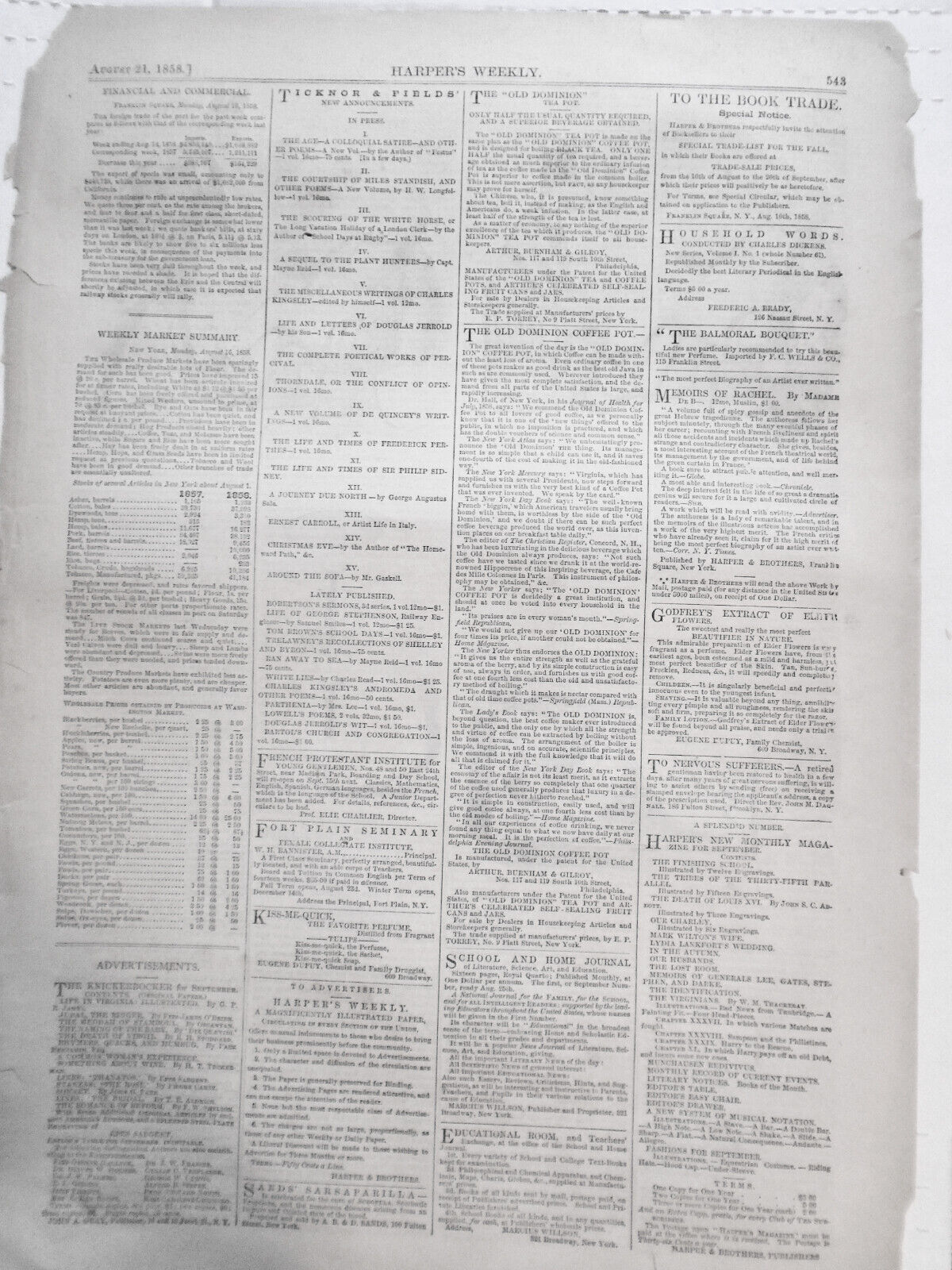 1858 Before, and, After the Success of the Atlantic Telegraph - 1858 2 cartoons