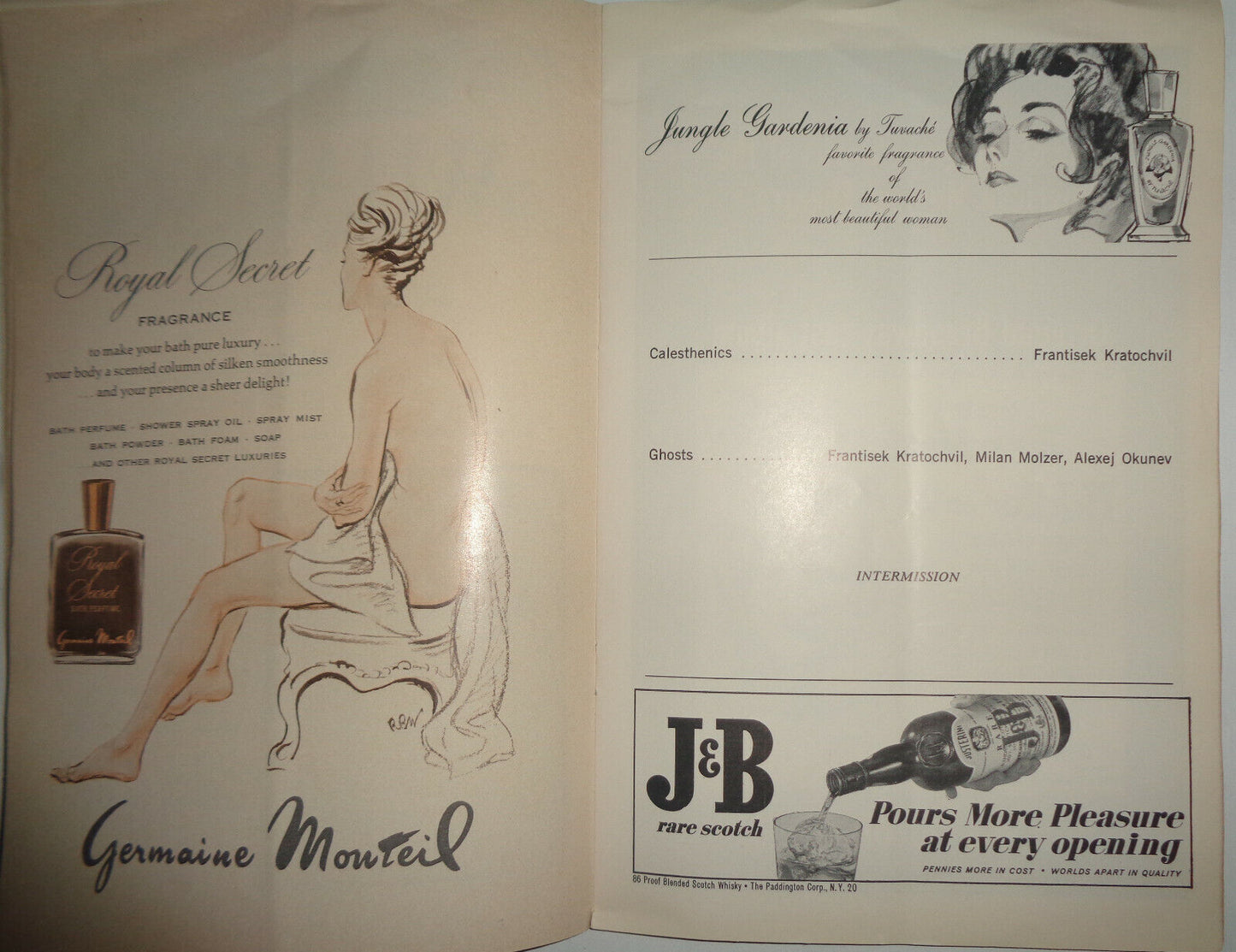 APPARITION THEATRE OF PRAGUE - PLAYBILL - PREMIERE PERFORMANCE - NOV 16, 1966